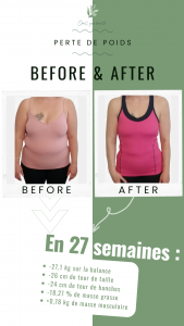 Femme ayant perdu du poids.