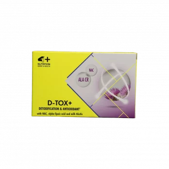 D-TOX+ 4+Nutrition – Détox Foie avec NAC, Chardon-Marie et Acide Alpha-Lipoïque